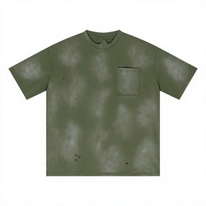 Men's 2026 Street Style Retro Sun Faded <b>Ringer</b> <b>T</b>-<b>Shirt</b> Acid Washed Custom Vintage 100% Cotton Knitted Lightweight Distressed - Product Image 3