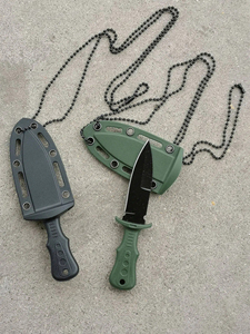 Outdoor camping stainless steel fruit knives pocket self-defense <b>small</b> straight knives portable necklaces mini knives - Product Image 6