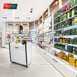Mostrador de Farmacia de madera personalizado, estantes para góndola, muebles de farmacia, tienda médica con vitrinas de farmacia - Product Image 1