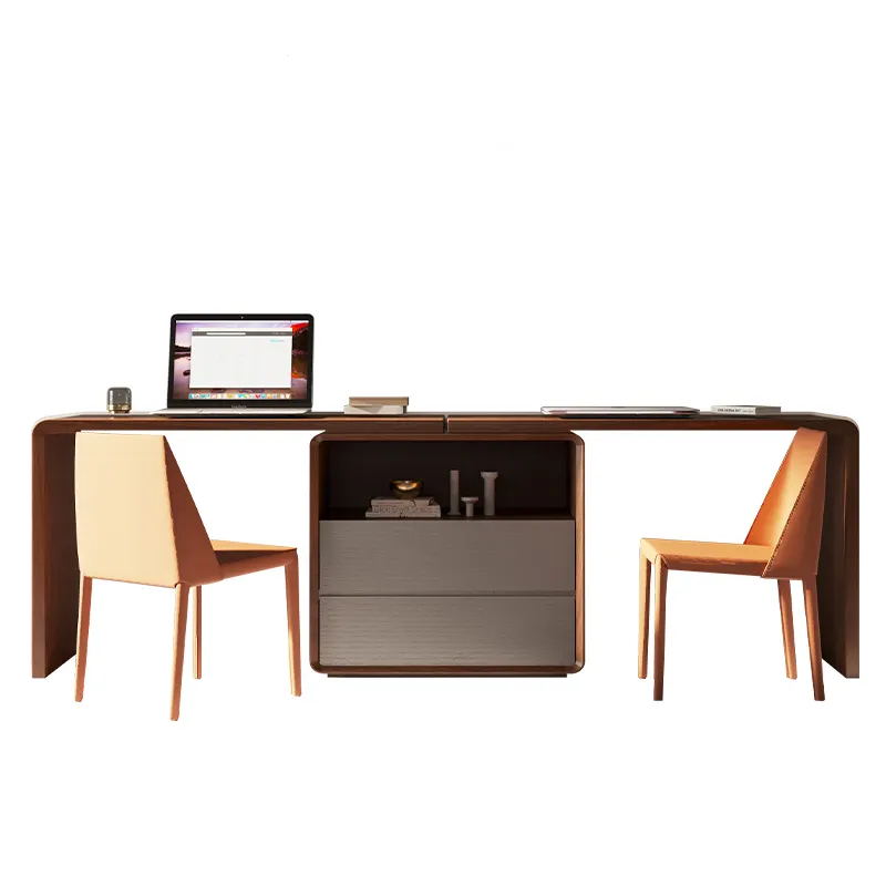 2 Person Computer Writing Desk Wood Table Space Saver Office Furniture Home Office Desk And Workstation