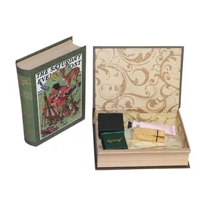 Kotak Kaku Kustom Seperti Buku Dapat Didaur Ulang Dekoratif Kotak Hadiah Kardus Buku Bentuk Kotak Gaya OEM Karton LX164-3 Kosmetik Terima