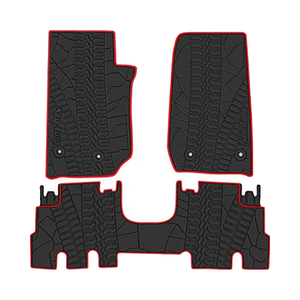 Set completo personalizzato di tappetini Auto in gomma rossa nera inodore per tutte le stagioni tappetini pesanti 2014 2018 <span class=keywords><strong>Jeep</strong></span> Wrangler tappetino Auto - Product Image 1