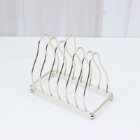 Vente chaude Personnalisé 6-Slot En Acier Inoxydable Sous-Verre Titulaire Rack Style Classique Cuisine Plaque Tapis Tampons Usine Prix De Gros