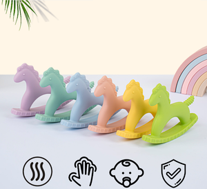 Jouet de dentition en silicone sans BPA en forme de cheval à bascule <span class=keywords><strong>pour</strong></span> bébé <span class=keywords><strong>nouveau</strong></span>-<span class=keywords><strong>né</strong></span>, idéal <span class=keywords><strong>pour</strong></span> les poussées dentaires, <span class=keywords><strong>idée</strong></span> <span class=keywords><strong>cadeau</strong></span> parfaite - Product Image 5