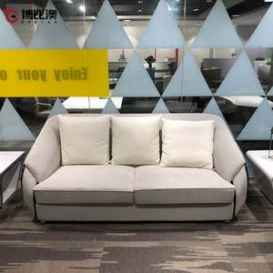 Design de luxe suédois cuir daim salon d'attente réception canapé moderne blanc bleu Flash 3 1 1 2 ensemble de canapés de bureau exécutif - Product Image 3