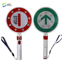 Garde de franchissement routier, contrôle de la circulation, Rechargeable, clignotant double face, signalisation de sécurité routière, à main, Led, panneau de pagaie d'arrêt lent