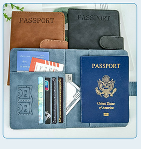 Funda de Pasaporte de Lujo de Cuero Antirrobo Más Vendida con Cierre Magnético, Cartera Decorativa y Tarjetero Estilo Moderno - Product Image 3