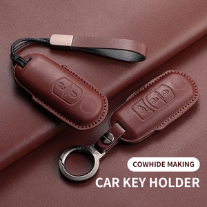 ปลอกกุญแจหนังพรีเมียมพร้อมพวงกุญแจ<span class=keywords><strong>ส</strong></span>ำหรับ Mazda 3 CX5 CX30 ป้องกันเต็มรูปแบบ ใช้ได้กับรถยนต์นำเข้า ขายส่งจากโรงงาน - Product Image 3