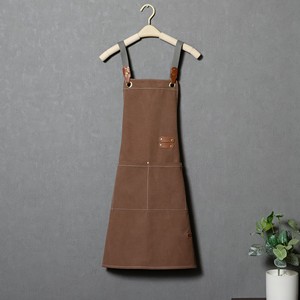 Tablier de travail en toile lavée pour chef de cuisine blanc LOGO résistant à l'eau - Product Image 2