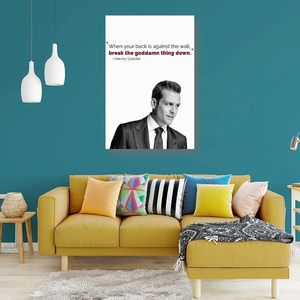Harvey Spectre, retrato de abogado personalizado, pinturas en lienzo, decoración de pared moderna para el hogar, arte enmarcado sin marco para sala de estar, regalo perfecto - Product Image 3