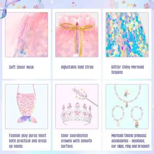 Vente en gros de robes de princesse élégantes pour filles avec paillettes, cape pour enfants, costume de scène pour enfants, fête d'anniversaire - Product Image 5