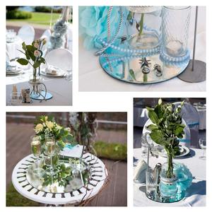 Espejo vela bandeja/<span class=keywords><strong>plato</strong></span> <span class=keywords><strong>para</strong></span> la boda de fiesta y decoración conjunto de 12 - Product Image 5