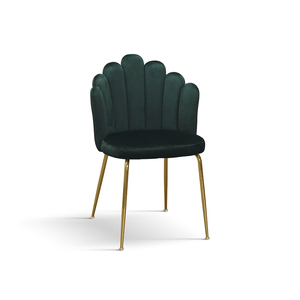 Ensemble de 4 chaises Sissi en velours vert avec base en métal pour salle à manger intérieure - Product Image 1