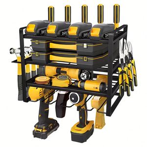 Heavy Duty Thicken Wall Mounted 4 Layer Universal Cordless Power <b>Tool</b> Battery Organizer Holder Storage <b>Rack</b> for Cordless Drill - Product Image 2