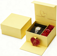 Boîte d'emballage de montre-bracelet de luxe personnalisée, coffret cadeau exquis pour les amoureux, cadeaux surprise pour la Saint-Valentin avec montre, roses, cœur