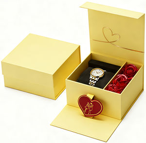 Caja de Embalaje de Reloj de Pulsera de Lujo Personalizada, Exquisito Juego de Caja de Regalo para Regalos Sorpresa para Enamorados en el Día de San Valentín con Reloj, Rosas, Corazón - Product Image 3