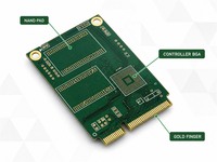 SSD PCB PCBA 4-16 Lapisan Megtron 6 Gold Finger Solid State Drive NVMe PCIe Gen 4 Bersertifikasi ISO 9001 Perakitan Turnkey Penyimpanan Data