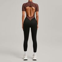Combinaison de sport une pièce King Mcgreen Star Beautiful Back Fitness avec blocs de couleur pour la course, le sport et le yoga