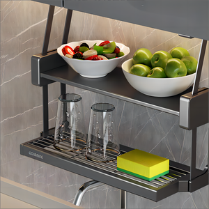 ชั้นวางของแบบพับเก็บได้ ชั้นวางของแบบดึงลง ชั้นวางของแบบพับได้ ตะกร้าแขวนใต้ตู้ ชั้นวางของแบบแขวน - Product Image 6