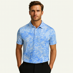 Logo personnalisé pour hommes imprimé Sports d'été Polyester Spandex sec pour Polo T-Shirt pour le golf Impression numérique - Product Image 2