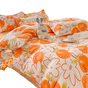 Hàn Quốc phong cách mùa xuân hoa in đẹp flatsheet <span class=keywords><strong>bedding</strong></span> <span class=keywords><strong>Set</strong></span> - Product Image 1
