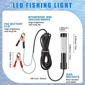 12V 13 Wát màu xanh lá cây <span class=keywords><strong>LED</strong></span> đêm câu cá lure mồi đèn chìm dưới nước biển Băng câu cá thu hút ánh sáng IP68 đánh giá làm bằng nhựa - Product Image 5