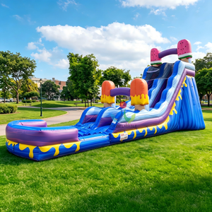 Toboggan aquatique gonflable de qualité commerciale sur le thème de l'été avec décorations de crème glacée et piscine profonde pour les opérateurs d'événements festifs - Product Image 4
