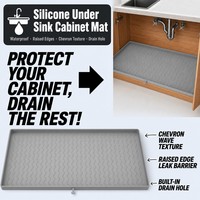 Tapis de protection en silicone personnalisé pour sous l'évier, texture ondulée, antidérapant, résistant à l'huile, pour armoire de cuisine