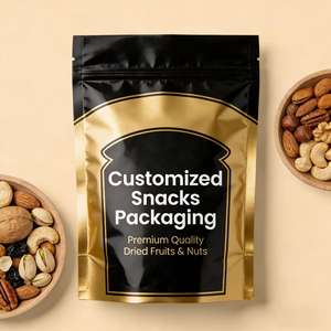 Bolsa de Plástico de Lujo Haodong con Lámina Dorada de 1 kg para Frutos Secos Gourmet, Empaque para Regalos Navideños - Product Image 1