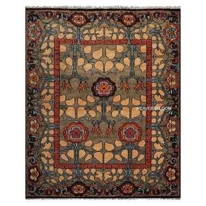 Alfombra Oriental de Lana Oushak Anudada a Mano de 8x10, Alfombra Turca de Vitral de Estilo Mission para Sala de Estar - Product Image 3