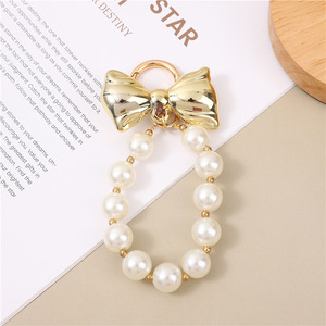 Hàng mới ngọt ngào Phong Cách Bow thiết kế ngọc trai Móc chìa khóa thời trang hợp thời trang túi quyến rũ phụ kiện - Product Image 6