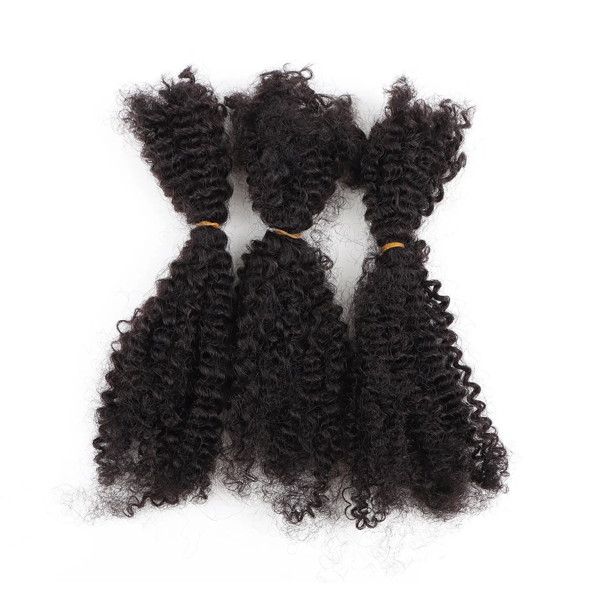 Luas manusia Kinky mengepang Brasil Locs Crochet kepang massal rambut manusia Virgin 4b 4c Afro Kinky keriting rambut kepang massal 100g
