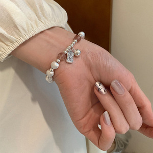 Bracelet en argent sterling S925 avec quartz fraise, perles et breloques de style chinois pour femme, idéal pour le quotidien - Product Image 2