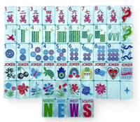 Tuiles de Mahjong sur mesure en acrylique rose nacré – Jeu de Mahjong pliable classique de luxe – Tuiles de Mahjong américaines