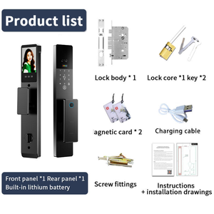 Serrure de porte intelligente Glomarket avec reconnaissance faciale 3D, caméra et empreinte digitale, serrure de porte intelligente Wifi Tuya, serrure de porte numérique intelligente - Product Image 5