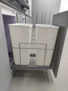 Hiện đại 35L * 2 đôi trượt <span class=keywords><strong>Pull</strong></span>-out chất thải bin container cho nhà bếp dưới tủ chìm với tấm điều chỉnh dễ dàng cài đặt - Product Image 3