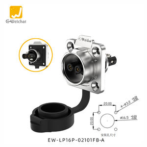 Connecteur de câble étanche IP68 LP16 <span class=keywords><strong>Aviation</strong></span> 20A 400V en alliage de cuivre avec boîtier PBT, 2-3 broches, pour montage sur panneau électrique, prise mâle/femelle - Product Image 2