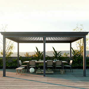 Pergola en aluminium haut de gamme, structure d'ombrage extérieure pour patio, jardin et aménagement paysager, avec <span class=keywords><strong>poids</strong></span> de stabilisation pour gazebo - Product Image 2