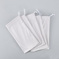 Portable microfibre cordon lunettes sac de rangement pochette en tissu doux pour lunettes écouteurs bijoux