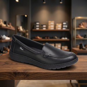 Spanish Premium DINAMIC <b>Women</b> Moccasin <b>Shoe</b> <b>Black</b> <b>Work</b> Corporate Footwear With Technic Microfiber Lining - Product Image 3