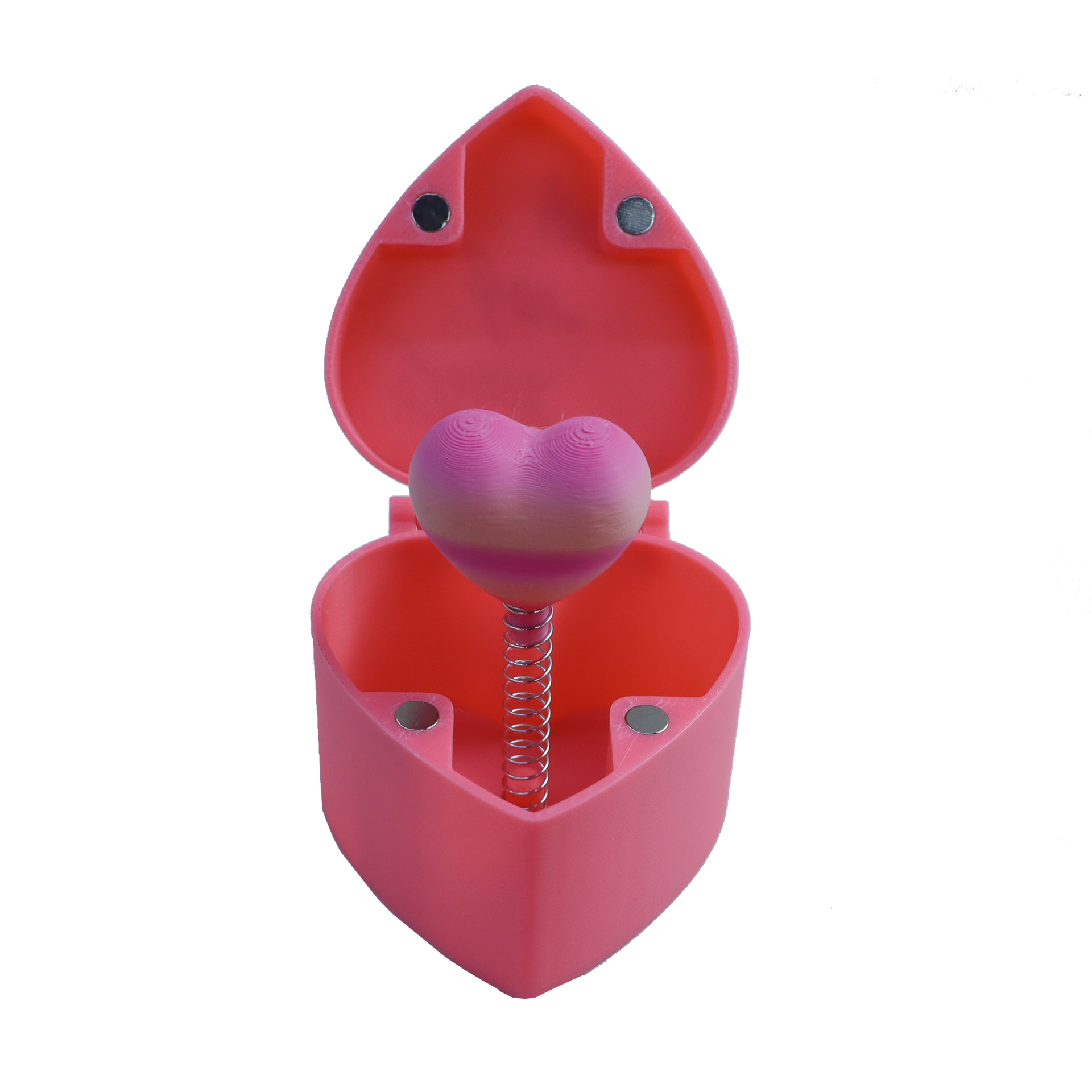 Boîte rose - coeur rose pêche