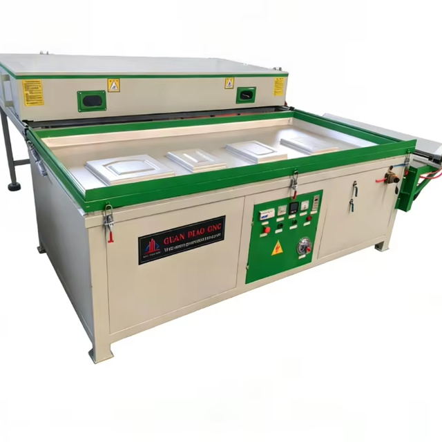 4*8ft Semi-automatic WPC/PVC Wood Door Panel Vacuum Forming  Machine Cabinet Door Handle-Free Vacuum Membrane Press Machine