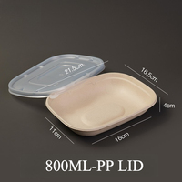 Vente en gros de boîtes rigides en kraft écologiques de 800 ml, biodégradables, en matériaux recyclés, pour contenants alimentaires, sushis, nouilles, soupes, salades