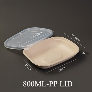 Großhandel 800ml Kraftpapier-<span class=keywords><strong>Box</strong></span> Umweltfreundliche Biologisch Abbaubare Lebensmittelbehälter für Nudelsuppe Salat Papierbox - Product Image 4