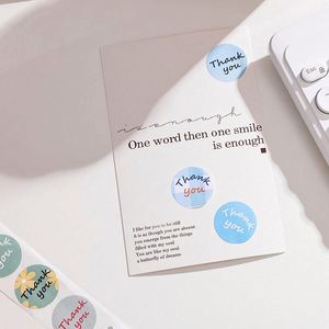 Lot de 500 autocollants ronds personnalisés écologiques pour emballages, étiquettes de remerciement en forme de fleur, rouleau pour petites entreprises, en papier - Product Image 3