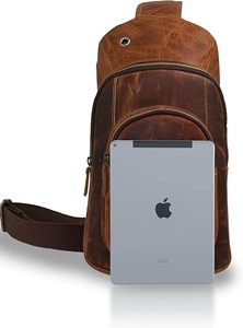Leather Travel Hiking Crossbody Chest <b>Sling</b> Multipurpose Shoulder Strap Backpack <b>Bag</b> for <b>Men</b> & Womens - Product Image 2