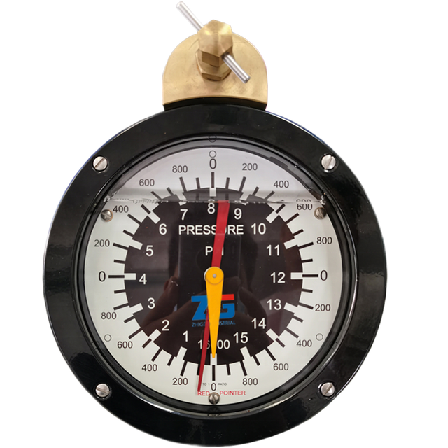 ZG Brand Oilfield Mud Pump Pressure Gauge Bourdon Tube 0-16000PSI 6'' Dial Aluminum Compound Pointer Indicator