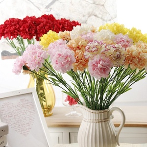 Mantel <span class=keywords><strong>de</strong></span> seda con vástago <span class=keywords><strong>de</strong></span> flores <span class=keywords><strong>de</strong></span> clavel Artificial, <span class=keywords><strong>centro</strong></span> <span class=keywords><strong>de</strong></span> mesa para el hogar, decoración para fiesta <span class=keywords><strong>de</strong></span> boda, día <span class=keywords><strong>de</strong></span> la madre, para mujer - Product Image 2