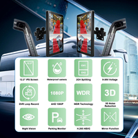 Kamera Spion Elektronik AI BSD 10.36" AHD 1080P Lensa Ganda Layar Terpisah IP68 Tahan Air Pandangan Belakang Kanan/Kiri