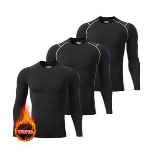 Giá tốt nhất Mens Longsleeve Cơ Sở Lớp Tops dài tay áo phòng tập thể dục chạy Top Workout Áo sơ mi Nhiệt Tập Thể Dục Quần Áo - Product Image 4